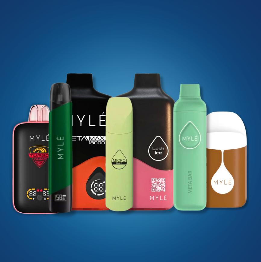 Myle portable vaping devices with 5% nicotine, rich flavors