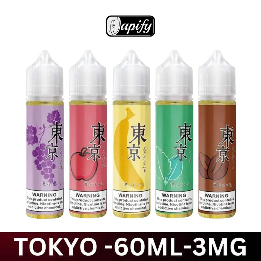 japanese vape juice TOKYO 60ML E-Liquid 3MG Flavor:STRAWBERRY MINT Best Vapes to Quit Full Spec Vape Pens