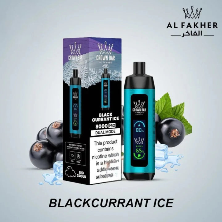 Blackcurrant Ice  - Crown Bar Al Fakher Pro 8000 Puffs Dual Mode Disposable Vape in Dubai, UAE