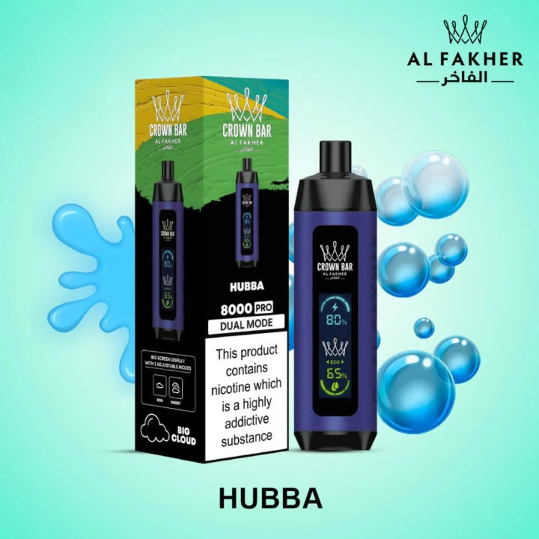 Hubba  - Crown Bar Al Fakher Pro 8000 Puffs Dual Mode Disposable Vape in Dubai, UAE
