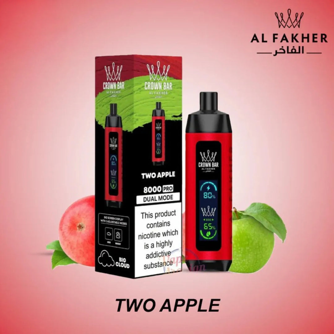 Two Apple  - Crown Bar Al Fakher Pro 8000 Puffs Dual Mode Disposable Vape in Dubai, UAE