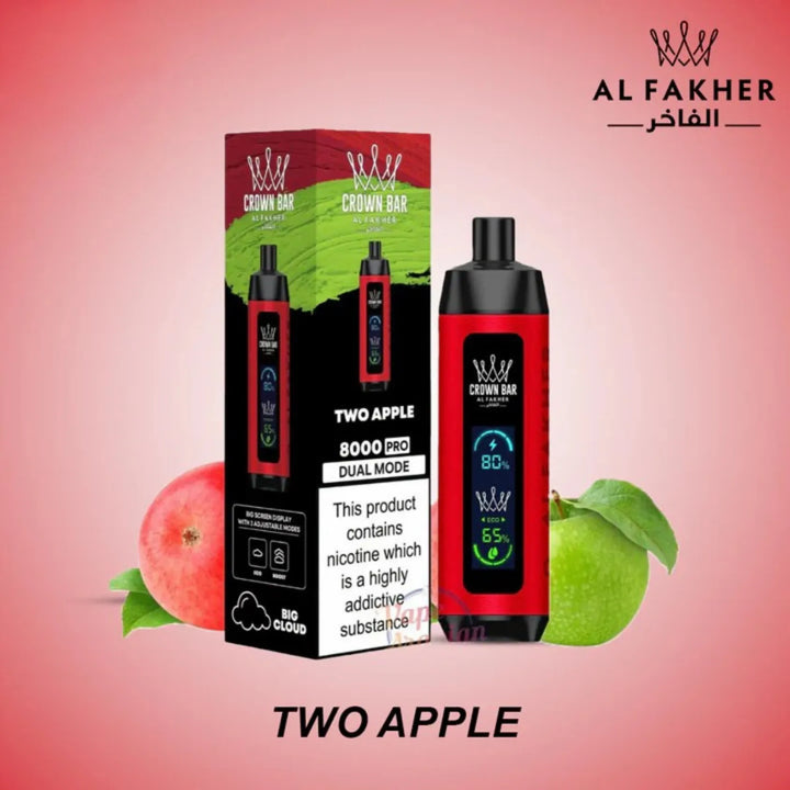 Two Apple  - Crown Bar Al Fakher Pro 8000 Puffs Dual Mode Disposable Vape in Dubai, UAE
