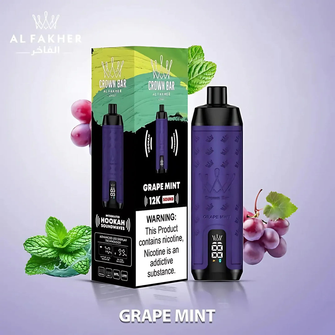 Crown Bar Al Fakher 12000 Puffs 50mg Integrated Hookah Sound Wave Disposable Vape