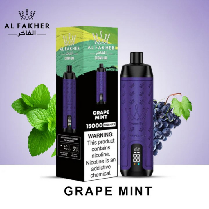 Grape Mint - Al Fakher Crown Bar Pro Max 15000 Puffs Disposable Vape in Dubai, UAE