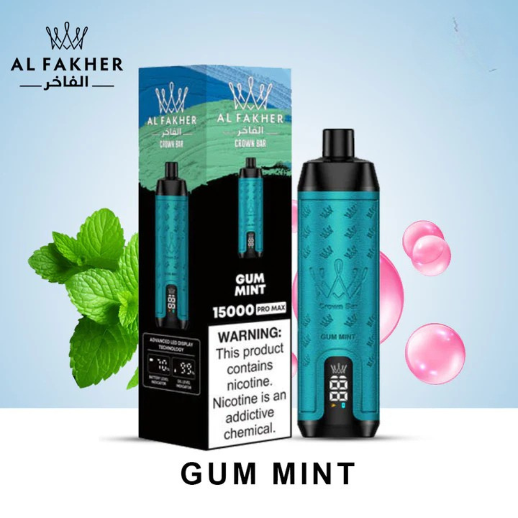 Gum Mint - Al Fakher Crown Bar Pro Max 15000 Puffs Disposable Vape in Dubai, UAE