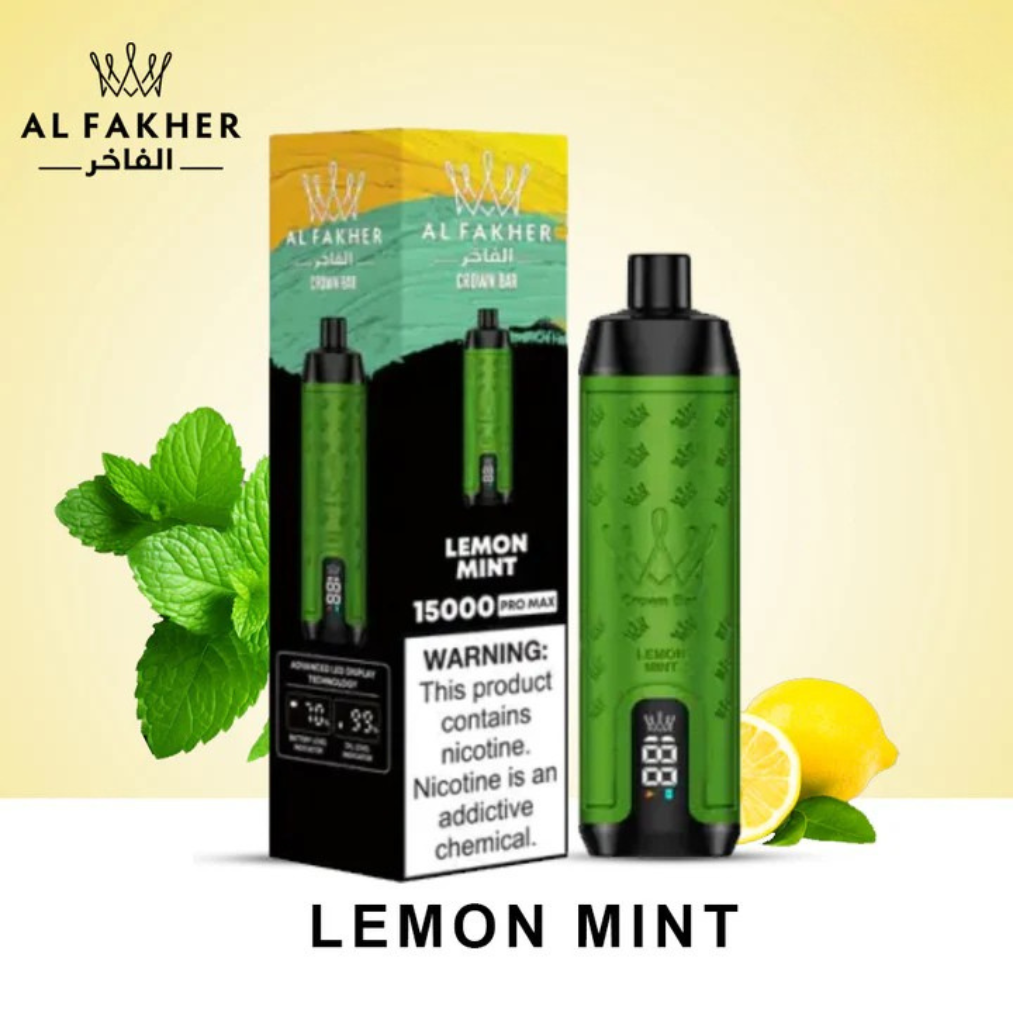 Lemon Mint - Al Fakher Crown Bar Pro Max 15000 Puffs Disposable Vape in Dubai, UAE