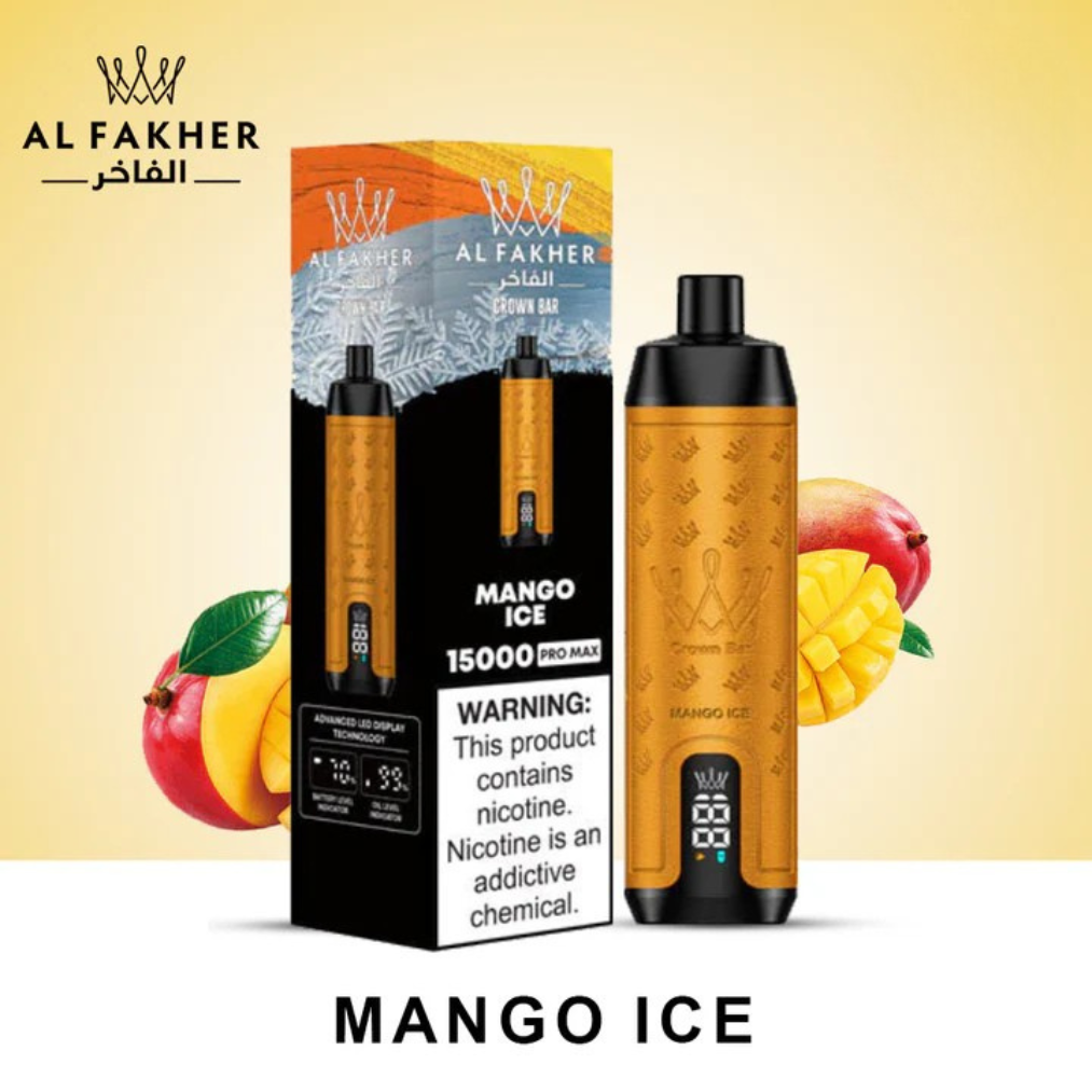 Mango Ice - Al Fakher Crown Bar Pro Max 15000 Puffs Disposable Vape in Dubai, UAE
