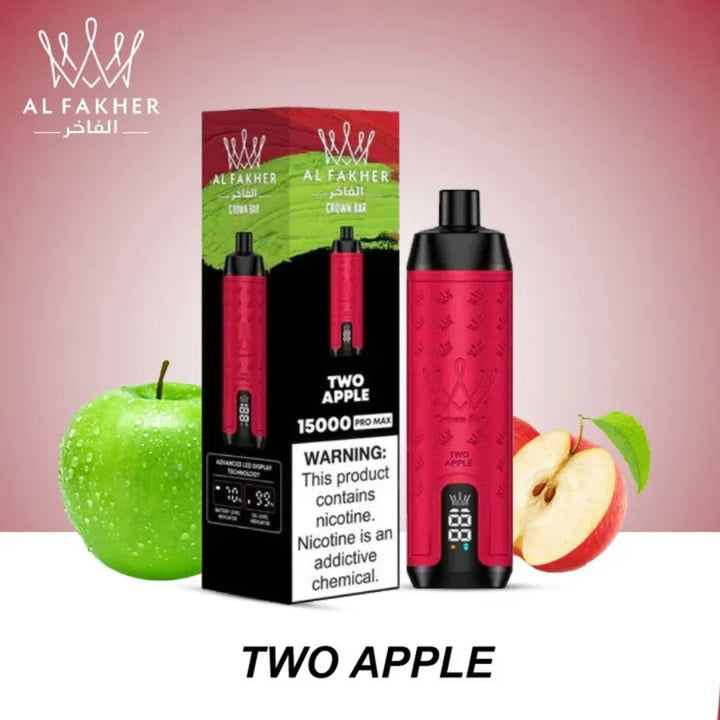 Two Apple - Al Fakher Crown Bar Pro Max 15000 Puffs Disposable Vape in Dubai, UAE