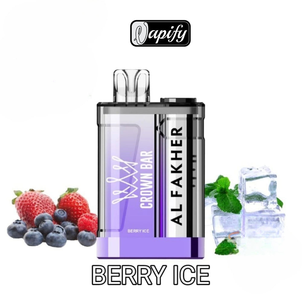 Al Fakher Crown Bar Crystal 9000 Puffs- Berry Ice 