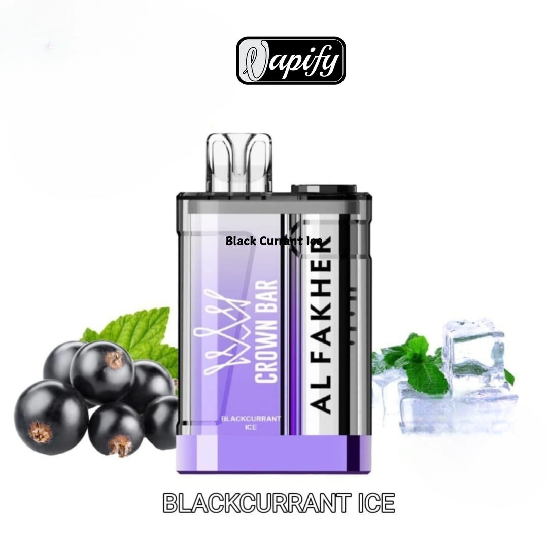 Al Fakher Crown Bar Crystal 9000 Puffs- Blackcurrant Ice 