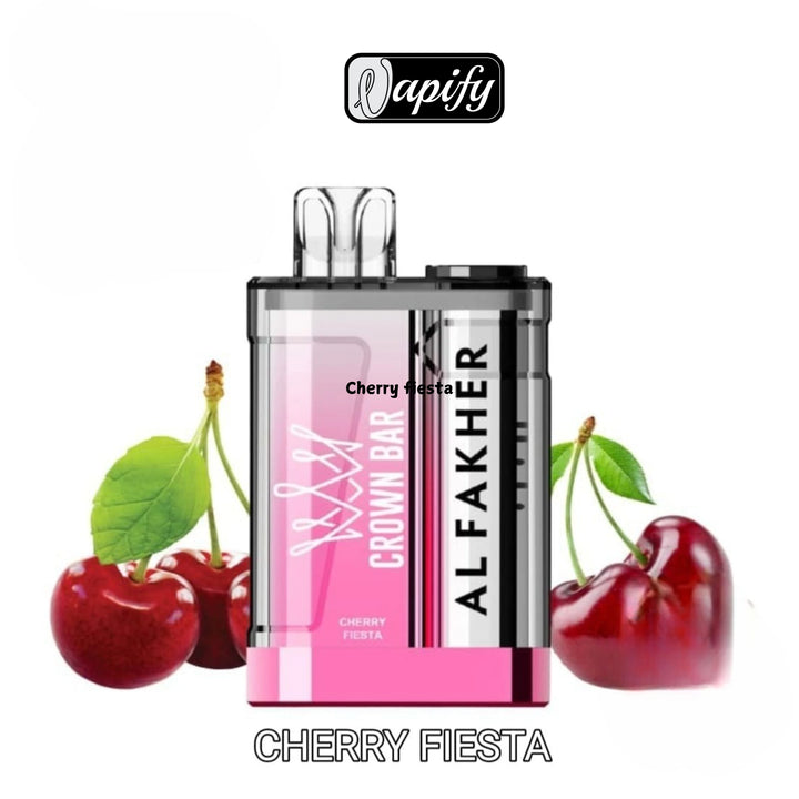 Al Fakher Crown Bar Crystal 9000 Puffs- Cherry Fiesta