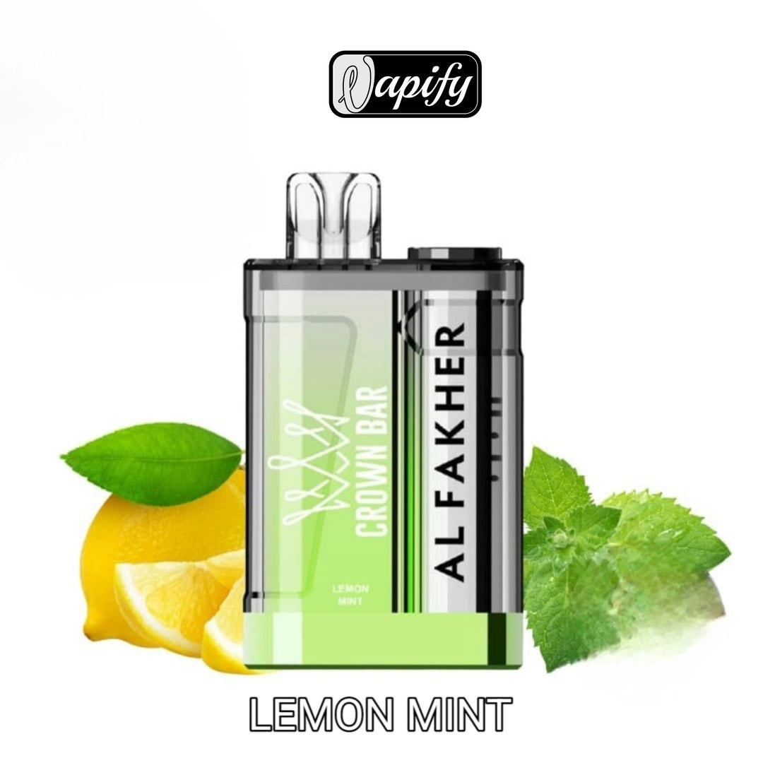 Al Fakher Crown Bar Crystal 9000 Puffs- Lemon Mint