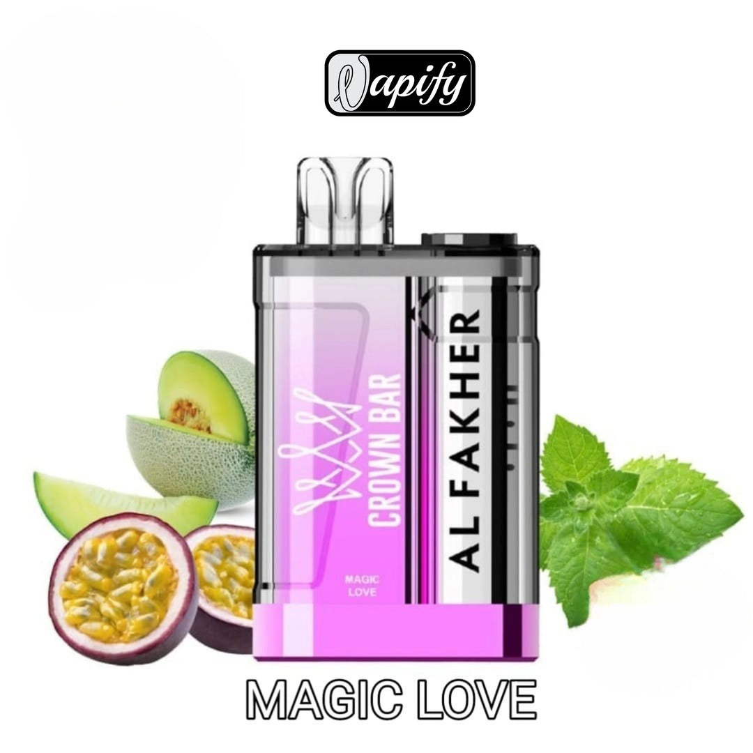 Al Fakher Crown Bar Crystal 9000 Puffs- Magic Love 