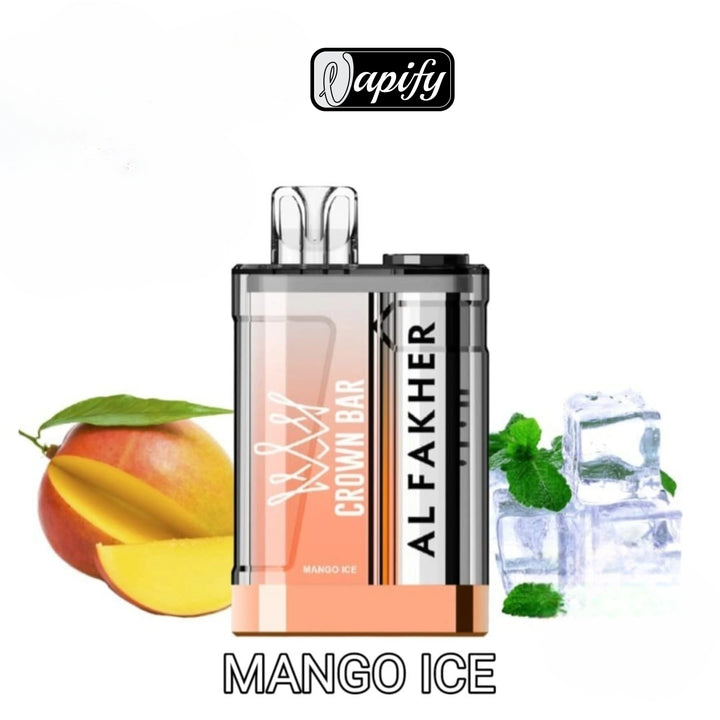 Al Fakher Crown Bar Crystal 9000 Puffs- Mango Ice 