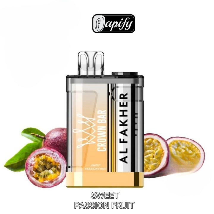 Al Fakher Crown Bar Crystal 9000 Puffs- Sweet Passion Fruit 