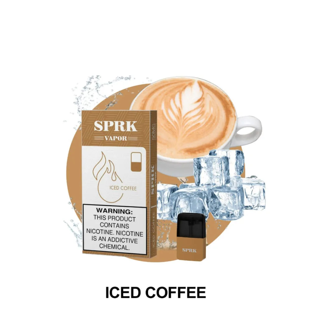 BEST SPRK VAPOR MYLE V4 PODS- ICED COFFEE