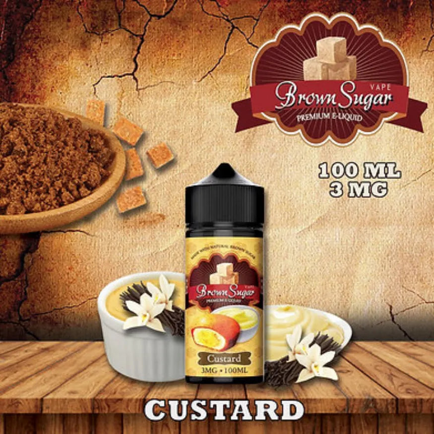 BROWN SUGAR PREMIUM VAPE JUICE 100ML E-LIQUID - CUSTARD