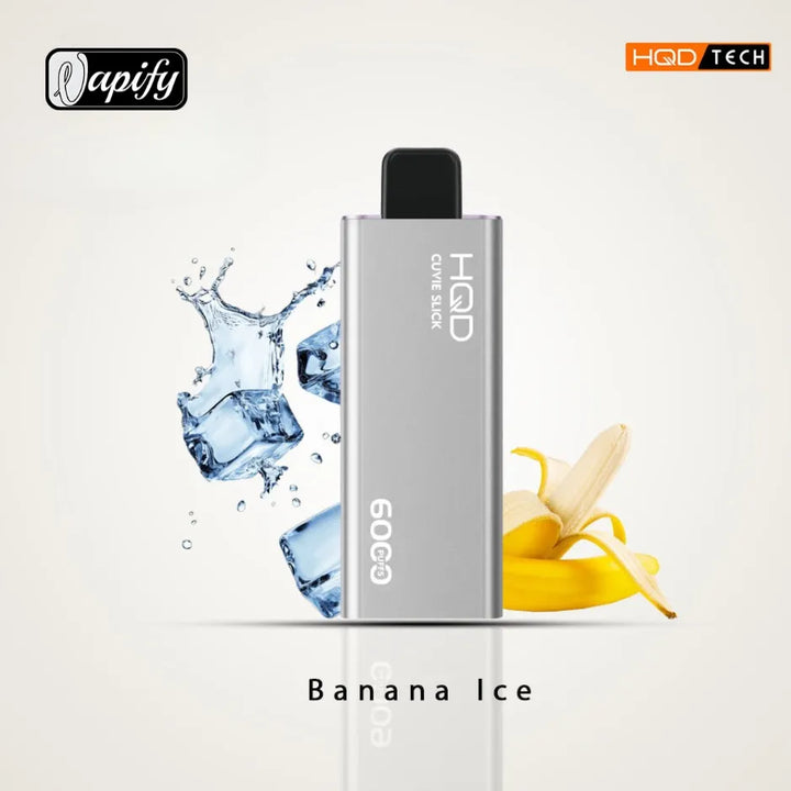 Banana Ice - HQD Cuvie Slick 6000 Puffs Disposable Vape 2% Nicotine in Dubai, UAE