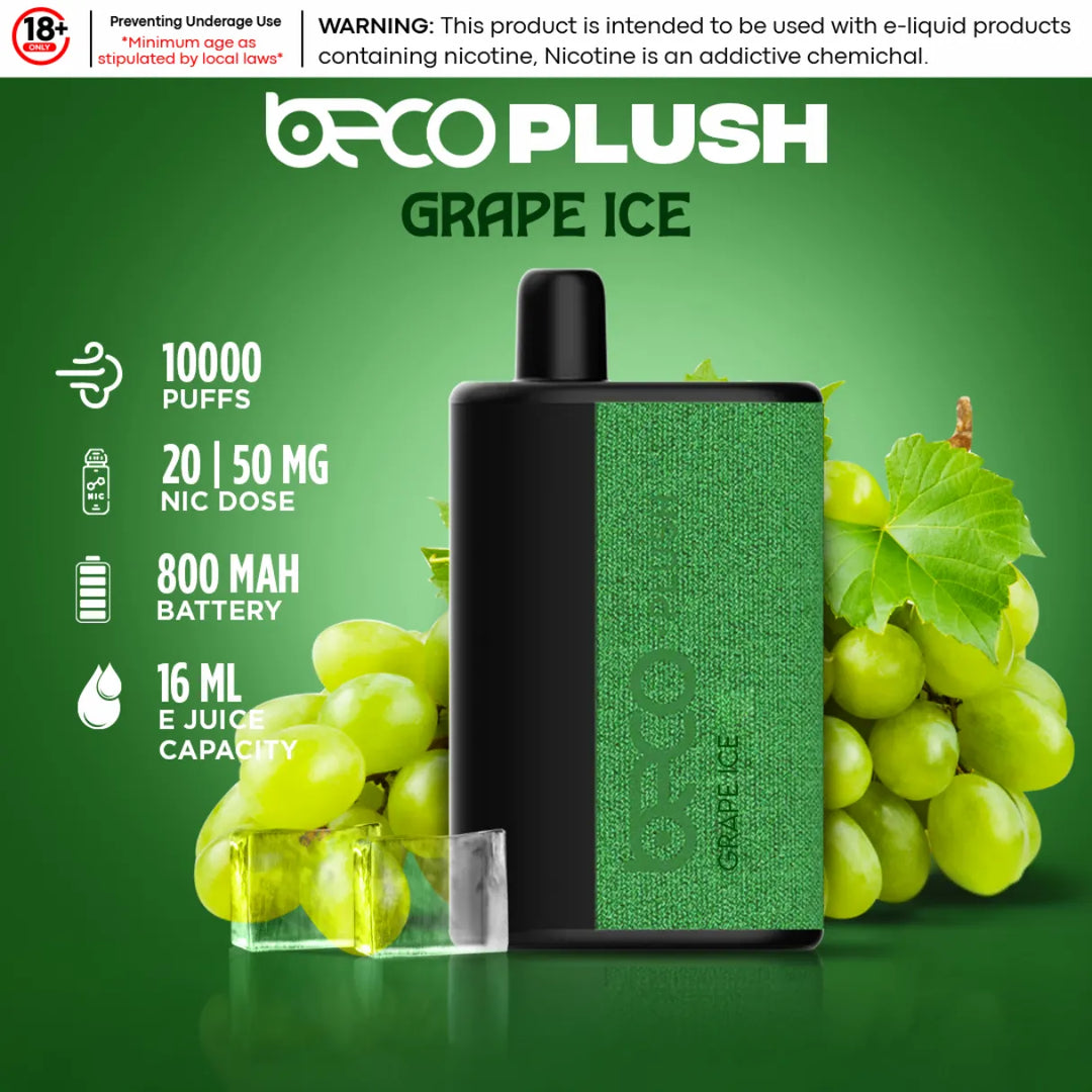 Grape Ice  - Beco Plush 10000 Puffs Disposable Vape 20mg & 50mg in Dubai, UAE