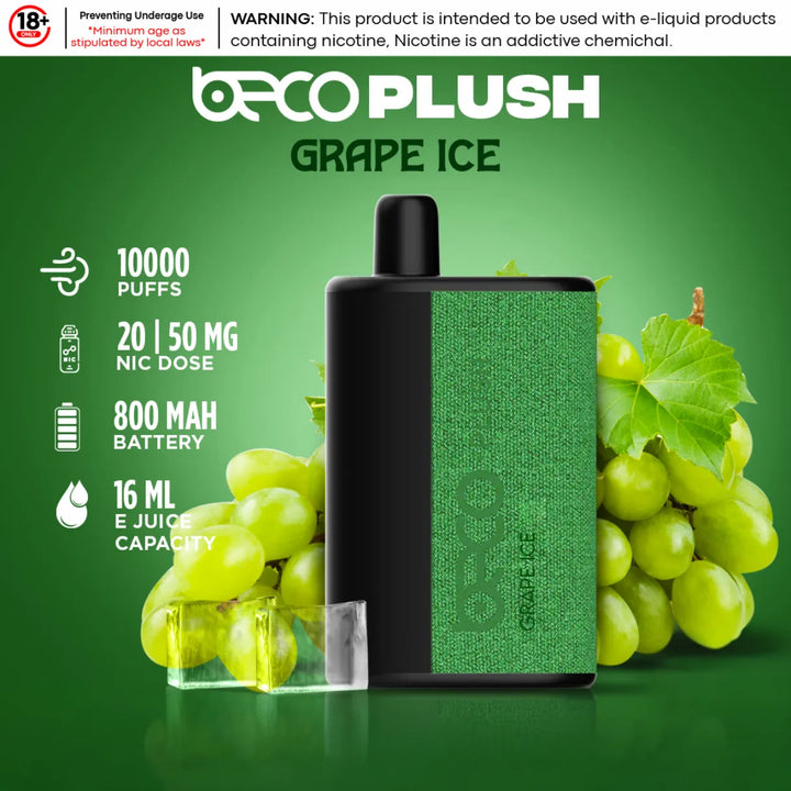 Grape Ice  - Beco Plush 10000 Puffs Disposable Vape 20mg & 50mg in Dubai, UAE
