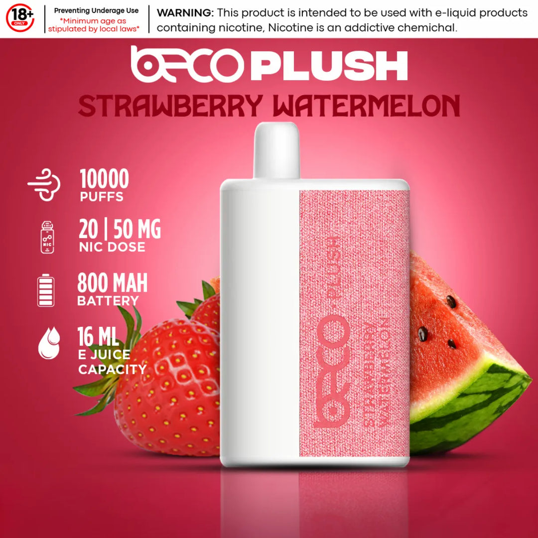 Strawberry Watermelon  - Beco Plush 10000 Puffs Disposable Vape 20mg & 50mg in Dubai, UAE