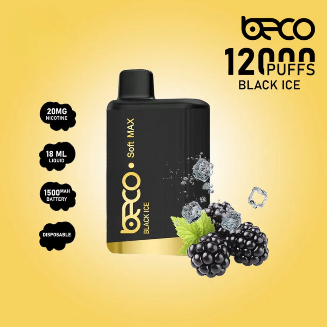 Black Ice  - Beco Soft Max 12000 Puffs Disposable Vape in Dubai, UAE