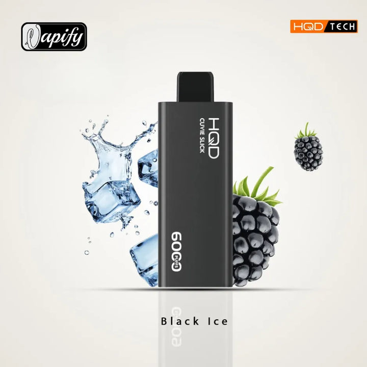 Black Ice  - HQD Cuvie Slick 6000 Puffs Disposable Vape 2% Nicotine in Dubai, UAE