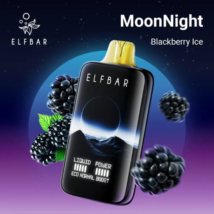 Blackberry Ice- ELFBAR Moon Night 40000 Puffs Disposable Vape 50mg in Dubai, UAE  