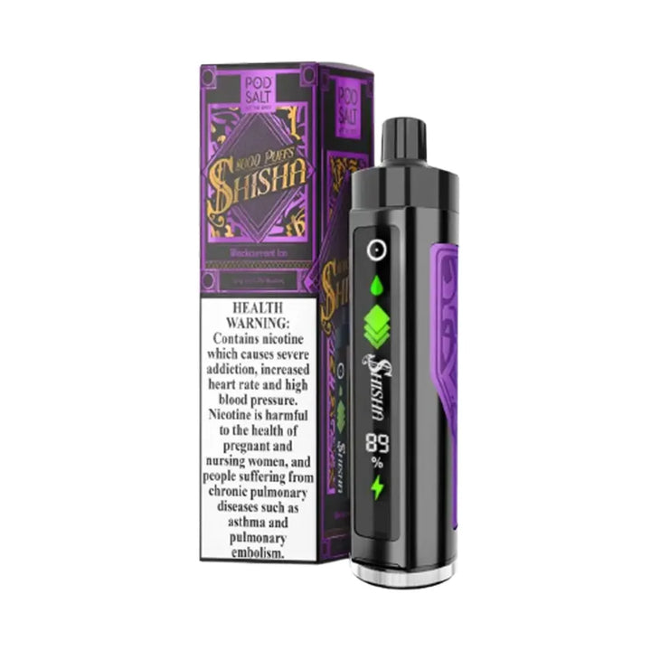 Blackcurrant Ice - Pod Salt Shisha 8000 Puffs Disposable Vape in Dubai, UAE