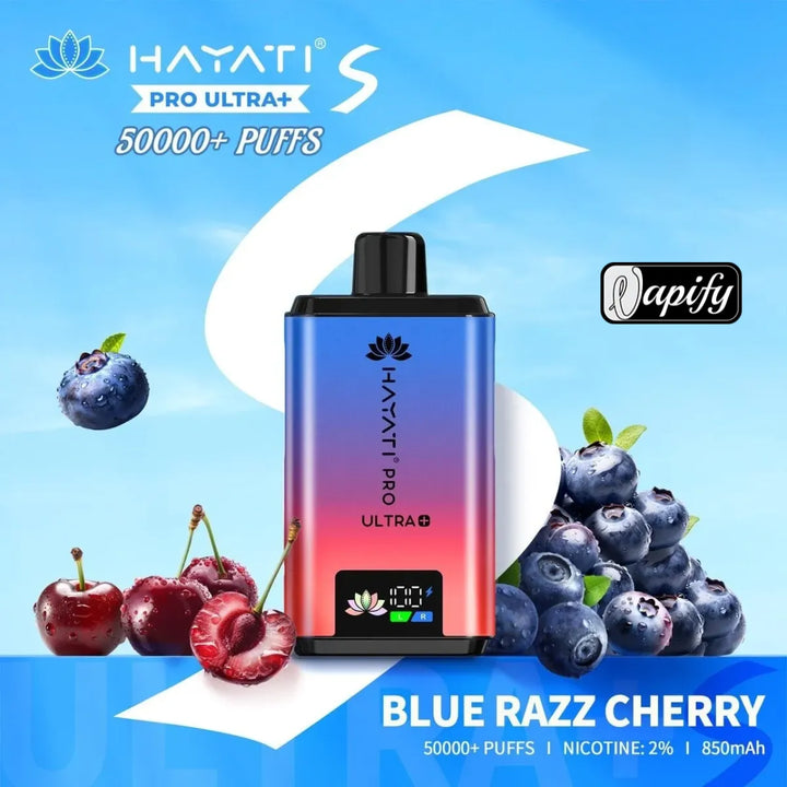  Blue Razz Cherry - Hayati Pro Ultra+ S 50000 Puffs Disposable Vape 2% Nicotine in Dubai, UAE