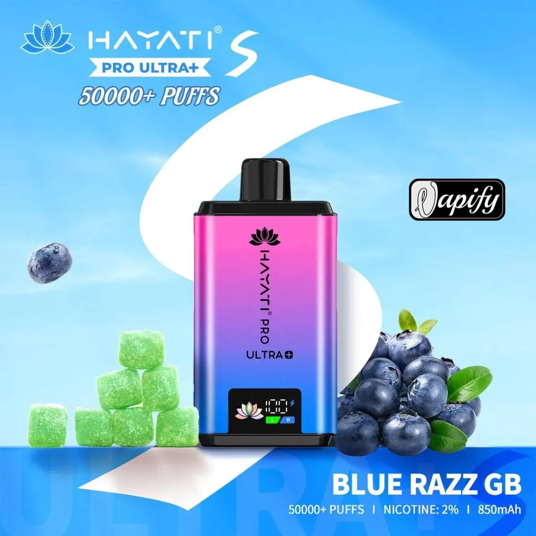 Blue Razz GB - Hayati Pro Ultra+ S 50000 Puffs Disposable Vape 2% Nicotine in Dubai, UAE