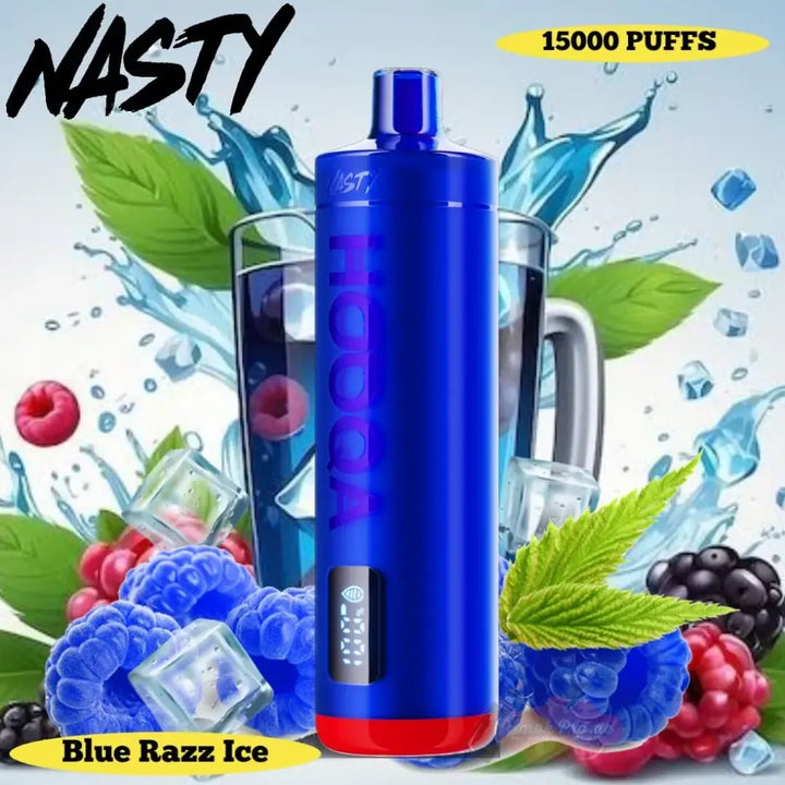 Blue Razz Ice  -  Nasty Bar Hooqa DF15KI 15000 Puffs Shisha Disposable Vape in Dubai, UAE
