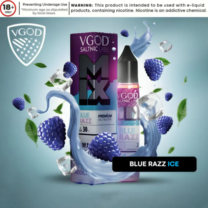 Blue Razz Ice - VGOD Iced Mix Series Saltnic 30ml E-Liquid in Dubai, UAE