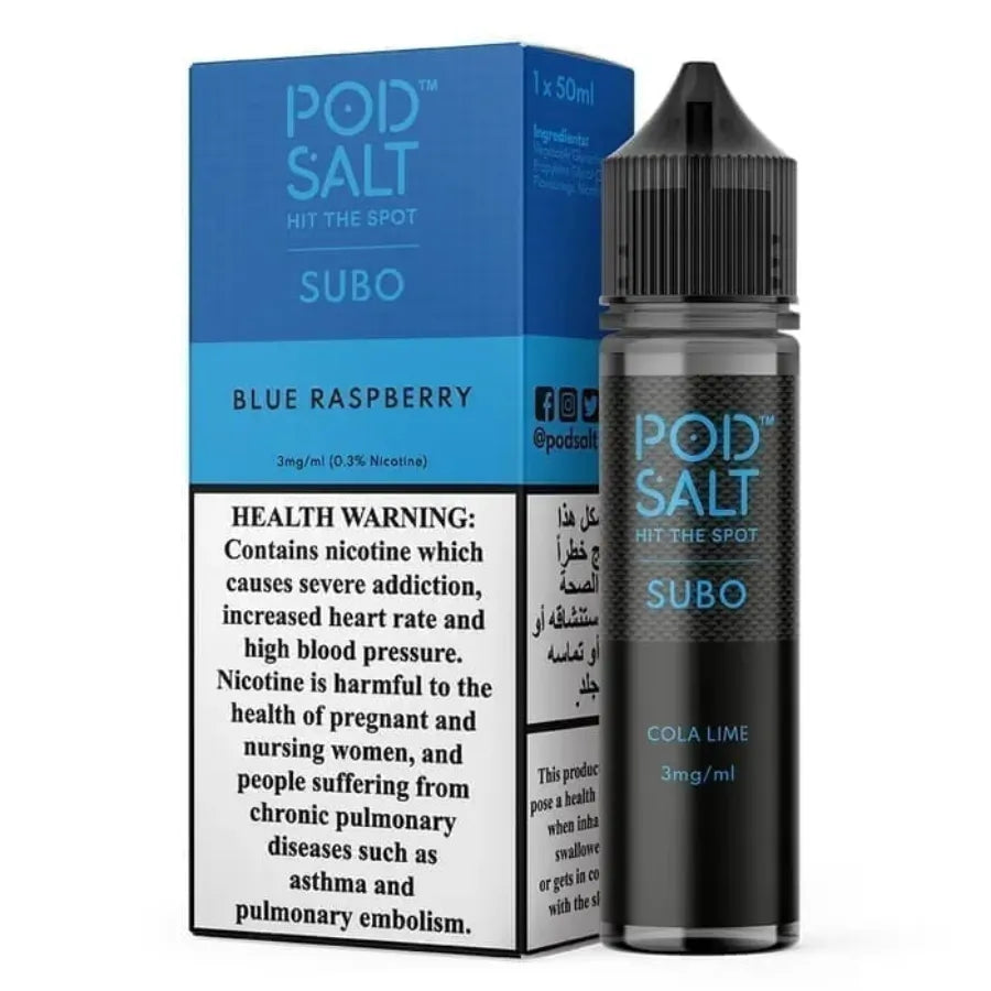 Blue Raspberry  - Pod Salt Subo 50ml E-liquid 3mg Nicotine in UAE