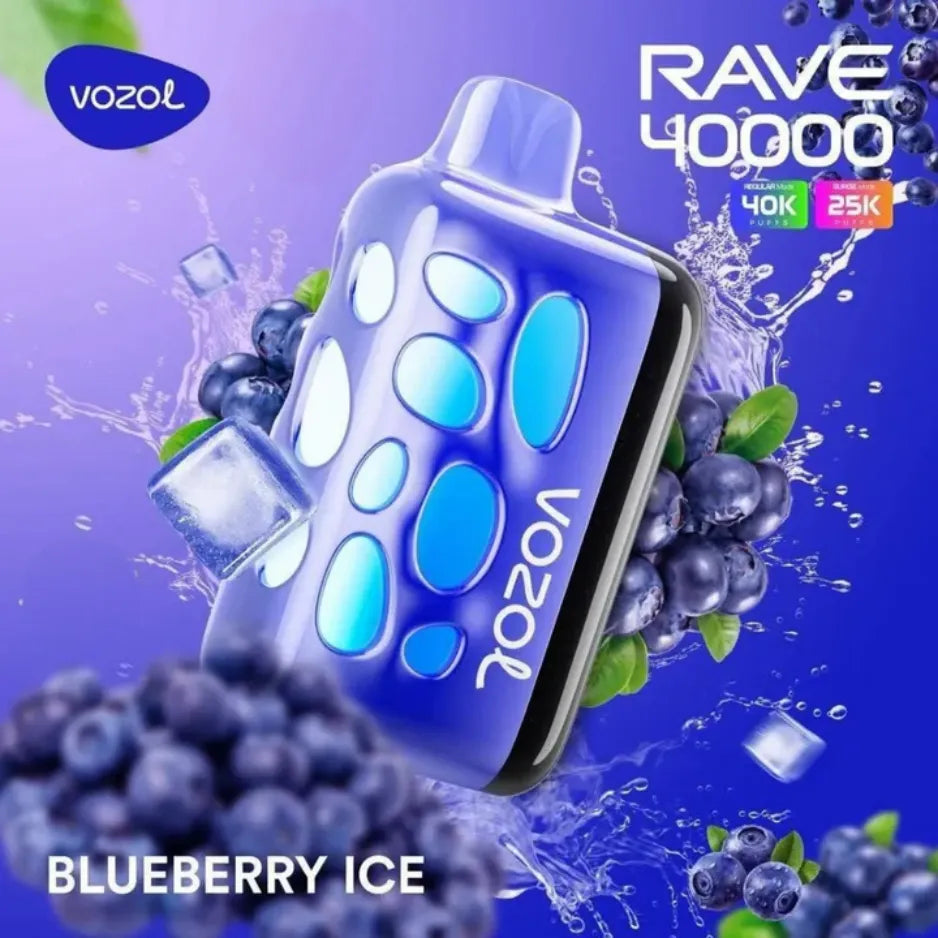 Blueberry Ice - VOZOL Rave 40000 Puffs Disposable Vape 50mg in Dubai, UAE