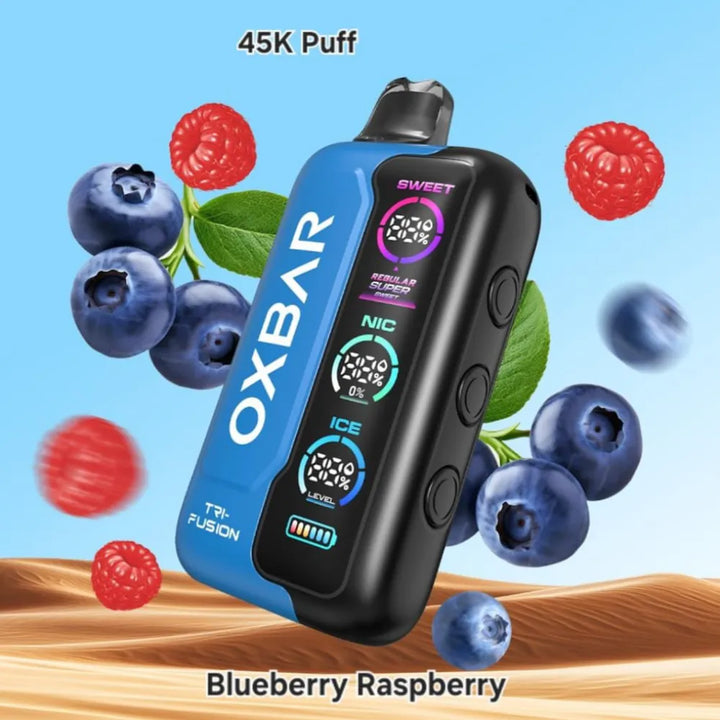 Blueberry Raspberry - OXBAR TRI Fusion 45000 Puffs Disposable Vape in Dubai, UAE