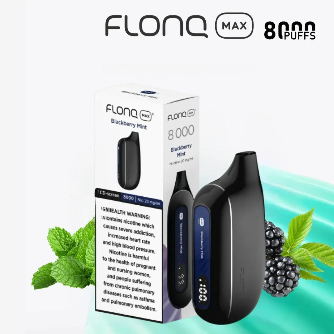 Blueberry Mint - Flonq Max S 8000 Puffs Disposable Vape 20mg Nicotine in Dubai, UAE