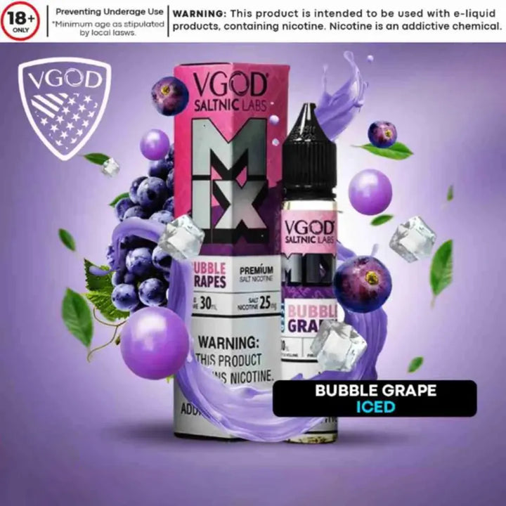 Bubble Grape Iced  - VGOD Iced Mix Series Saltnic 30ml E-Liquid in Dubai, UAE