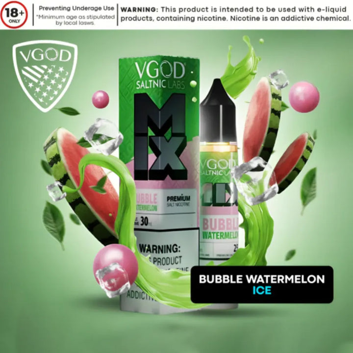 Bubble Watermelon Ice  - VGOD Iced Mix Series Saltnic 30ml E-Liquid in Dubai, UAE