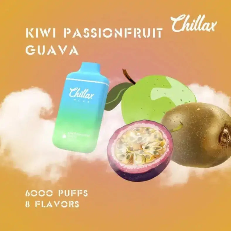 CHILLAXPLUS6000PUFFSRechargeableVape-KiwiPassionFruitGuava