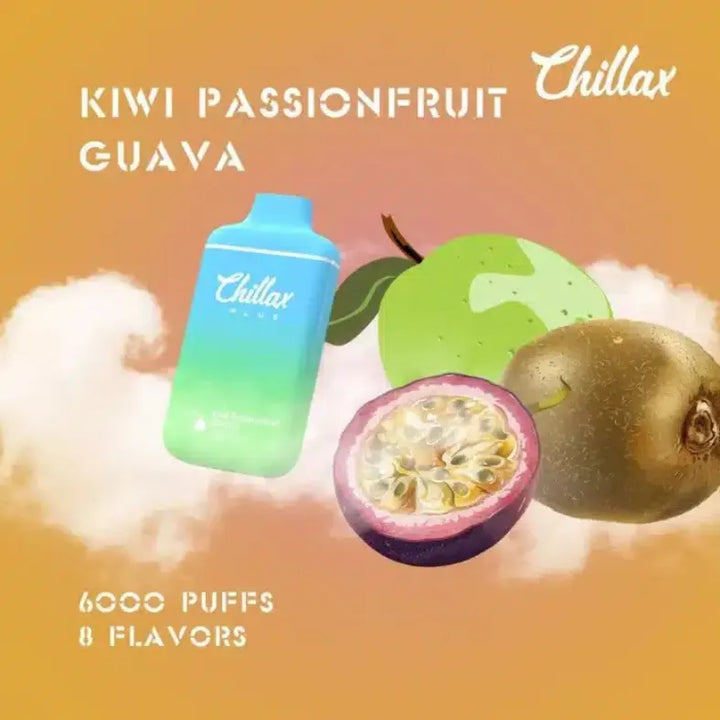 CHILLAXPLUS6000PUFFSRechargeableVape-KiwiPassionFruitGuava
