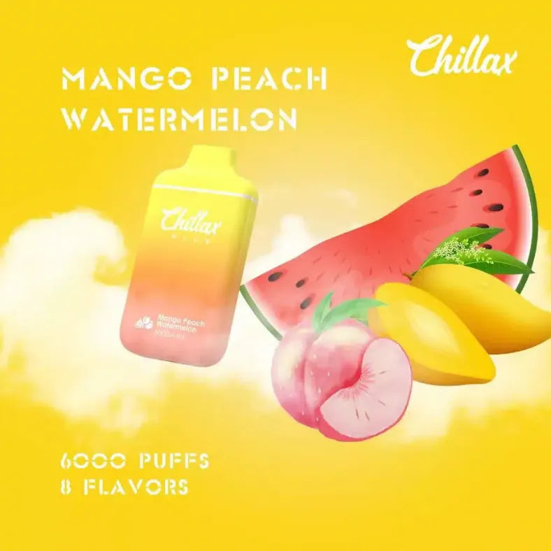 CHILLAXPLUS6000PUFFSRechargeableVape-MangoPeachWatermelon
