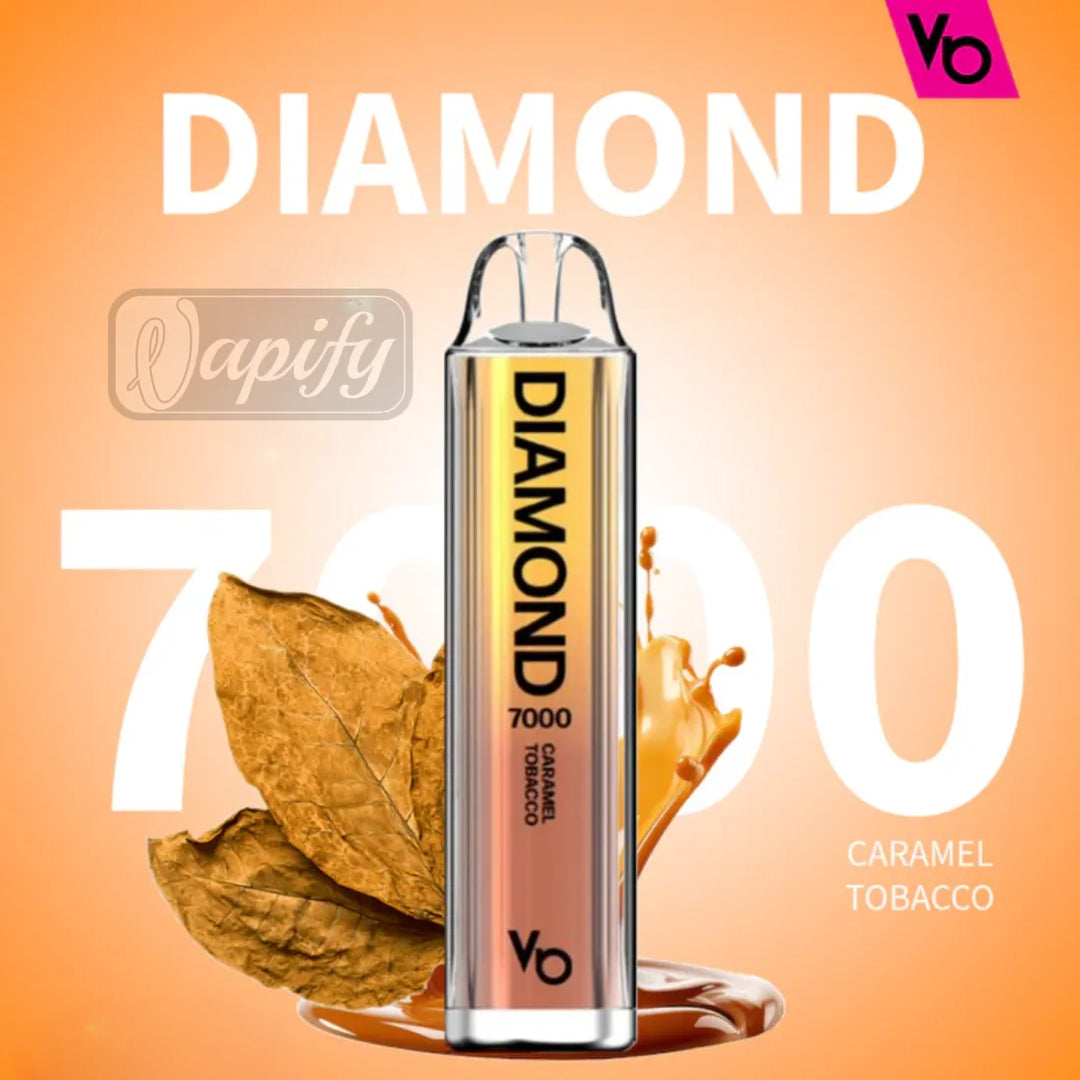 Caramel Tobacco - Vapes Bars Diamond 7000 Puffs Disposable Vape 2% Nicotine in Dubai, UAE