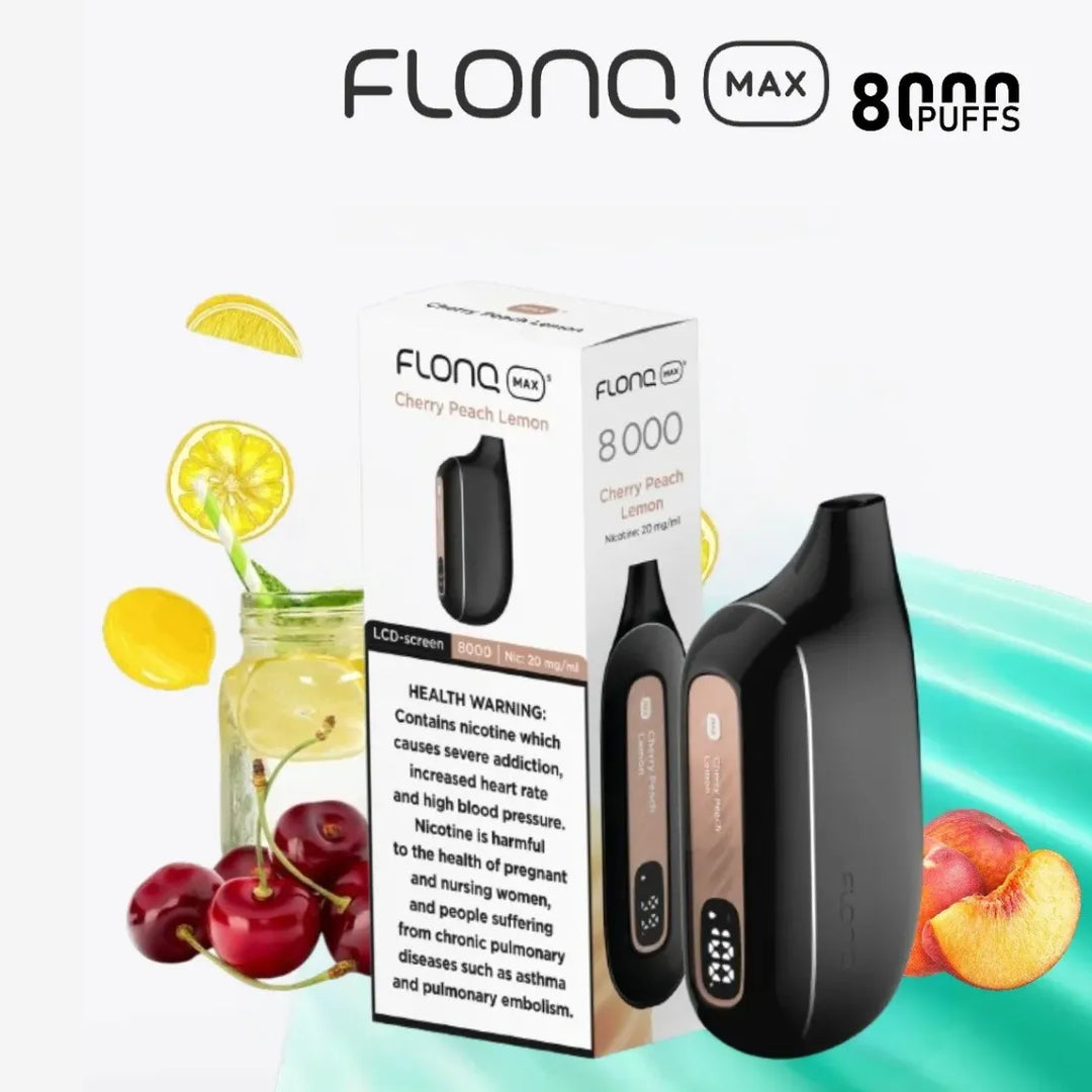 Cherry Peach Lemon - Flonq Max S 8000 Puffs Disposable Vape 20mg Nicotine in Dubai, UAE