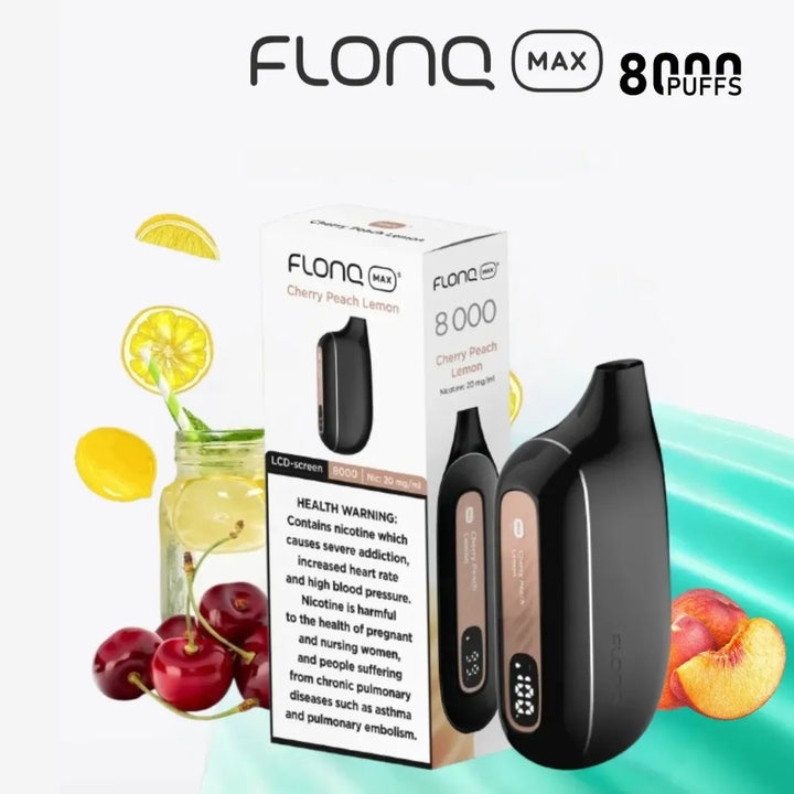 Cherry Peach Lemon - Flonq Max S 8000 Puffs Disposable Vape 20mg Nicotine in Dubai, UAE