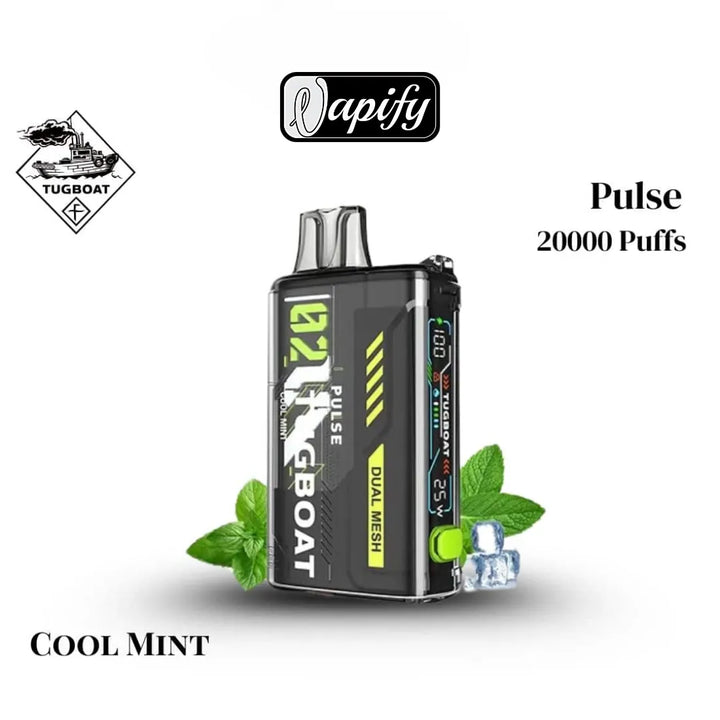 Cool Mint  - Tugboat Pulse 20000 Puffs Disposable Vape 50mg in Dubai, UAE