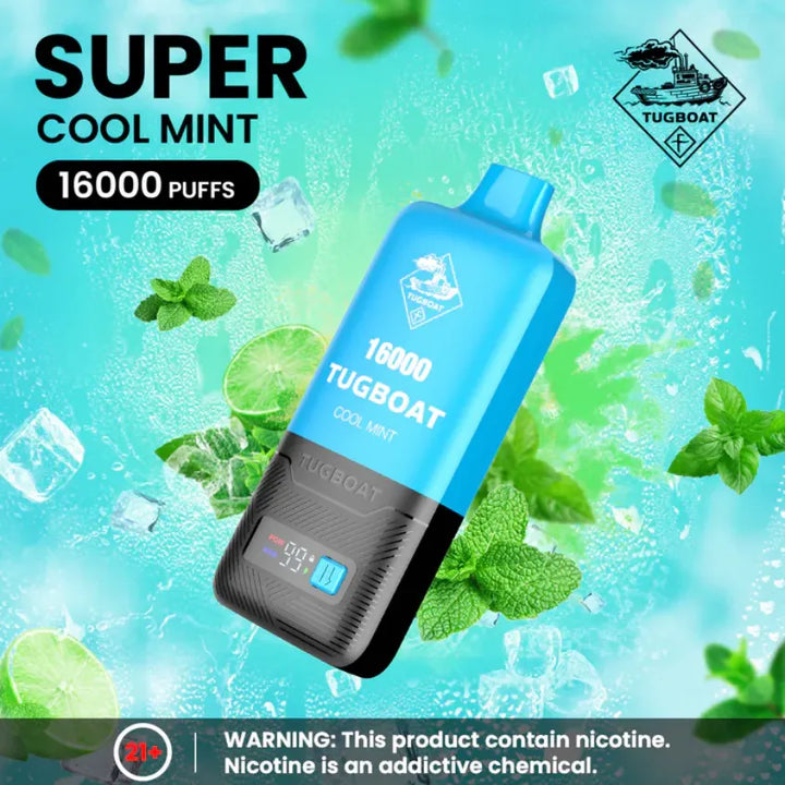 Cool Mint - Tugboat Super 16000 Puffs Disposable Vape Pod 5% Nicotine in Dubai, UAE