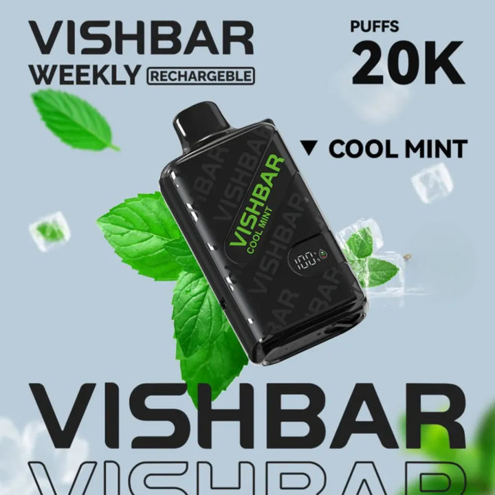 Cool Mint  - VISHBAR Weekly 20000 Puffs Disposable Rechargeable Vape in Dubai, UAE