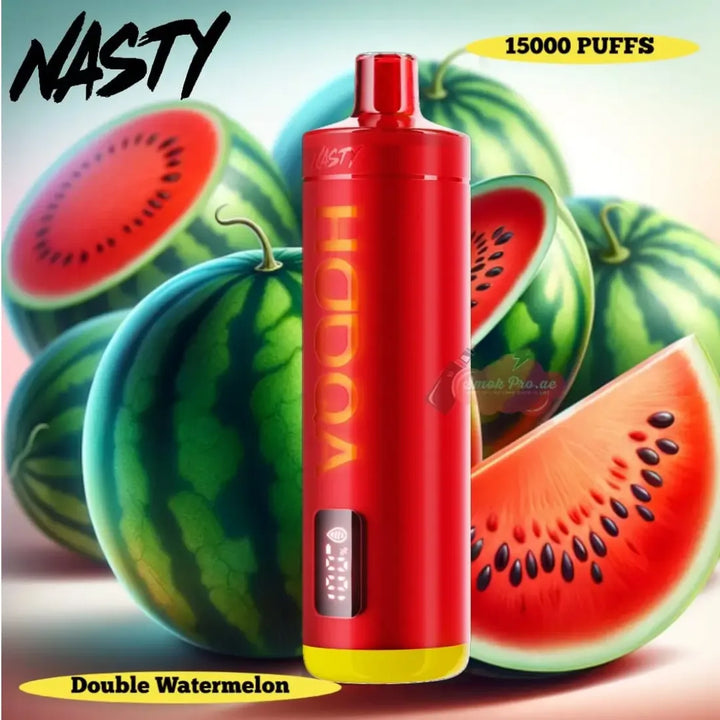 Double Watermelon -  Nasty Bar Hooqa DF15KI 15000 Puffs Shisha Disposable Vape in Dubai, UAE