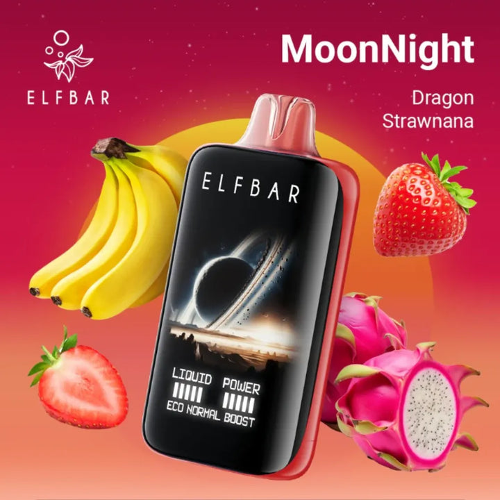 Dragon Strawnana - ELFBAR Moon Night 40000 Puffs Disposable Vape 50mg in Dubai, UAE  